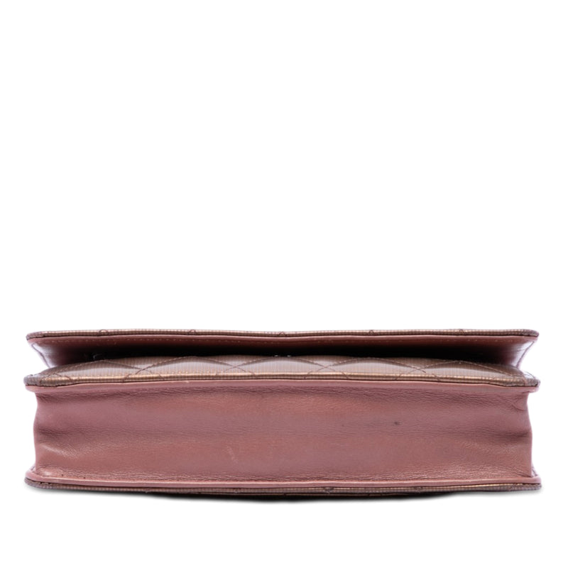 CC Quilted Striated Metallic Patent Wallet on Chain - Image 3