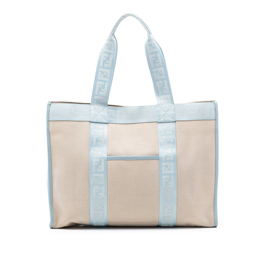 Zucca Trimmed Canvas Tote - Image 1