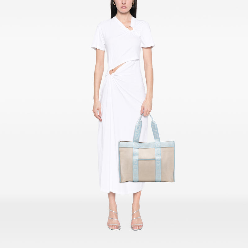 Zucca Trimmed Canvas Tote - Image 7