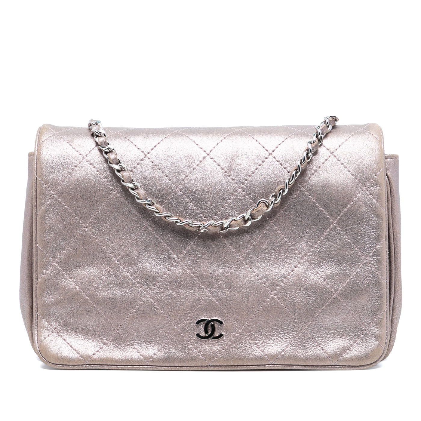 CC Quilted Metallic Lambskin Wallet On Chain - Image 1
