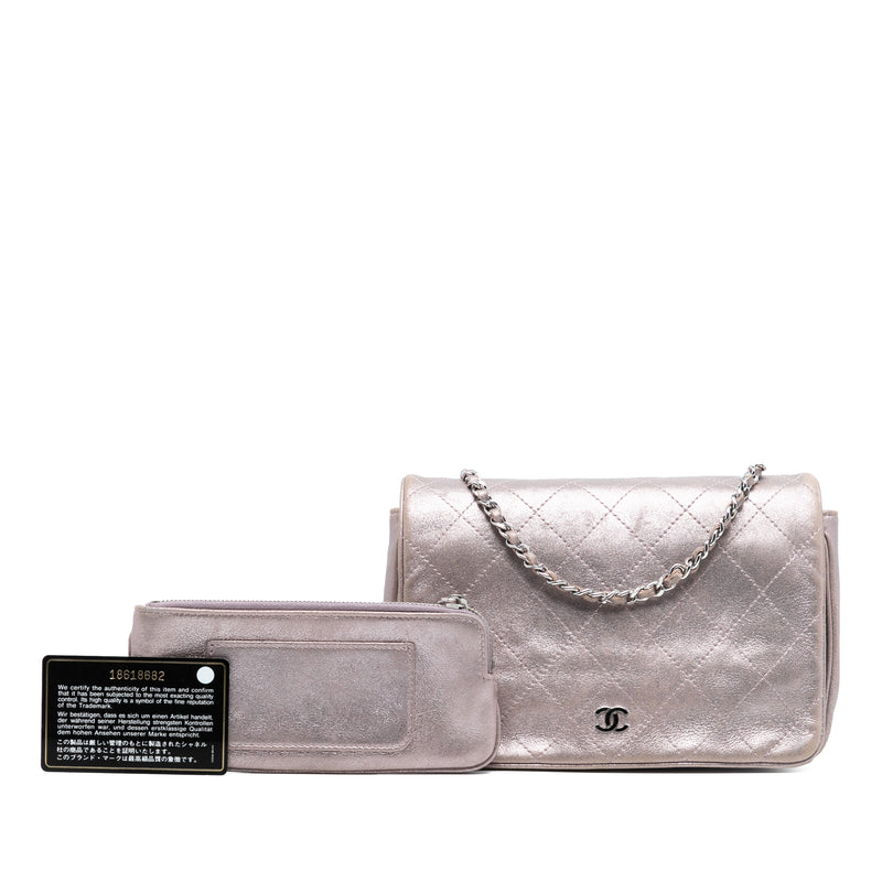CC Quilted Metallic Lambskin Wallet On Chain - Image 8