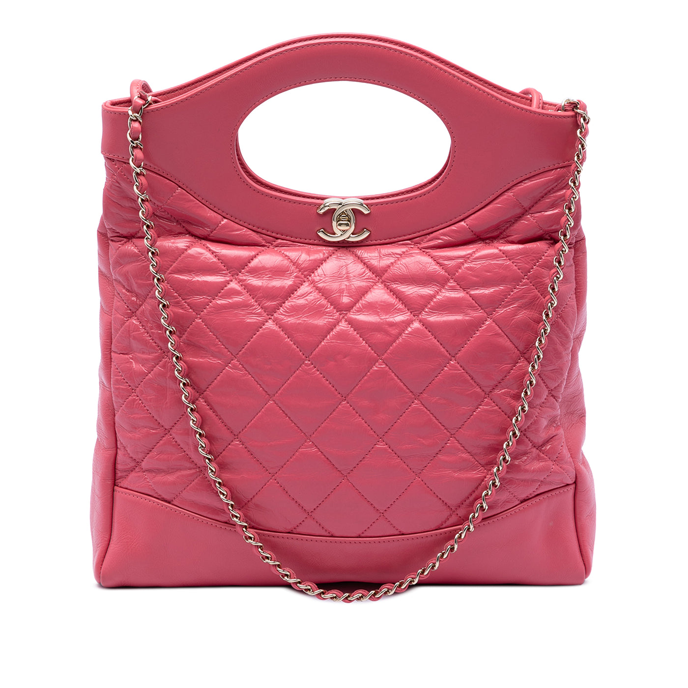 Small Quilted Shiny Aged Calfskin 31 Shopping Bag - Image 1