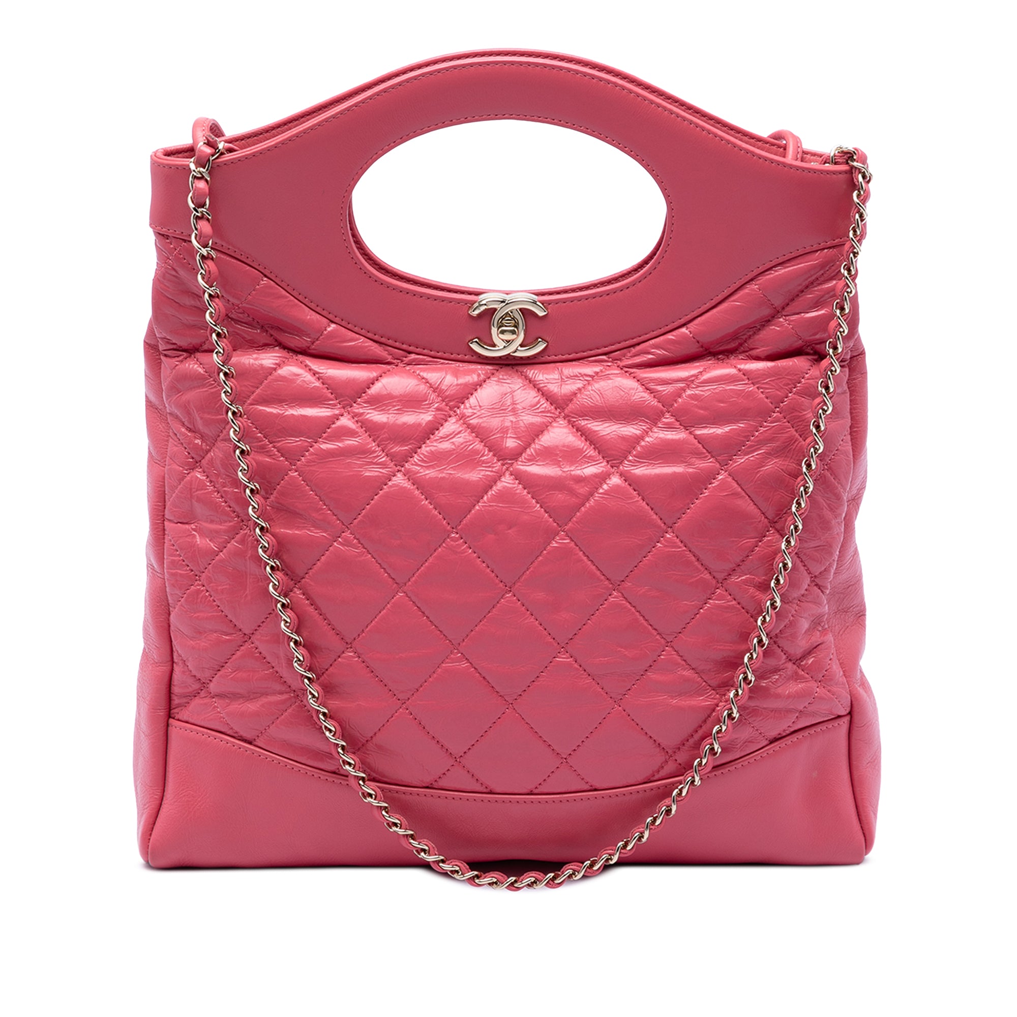 Small Quilted Shiny Aged Calfskin 31 Shopping Bag - Image 1