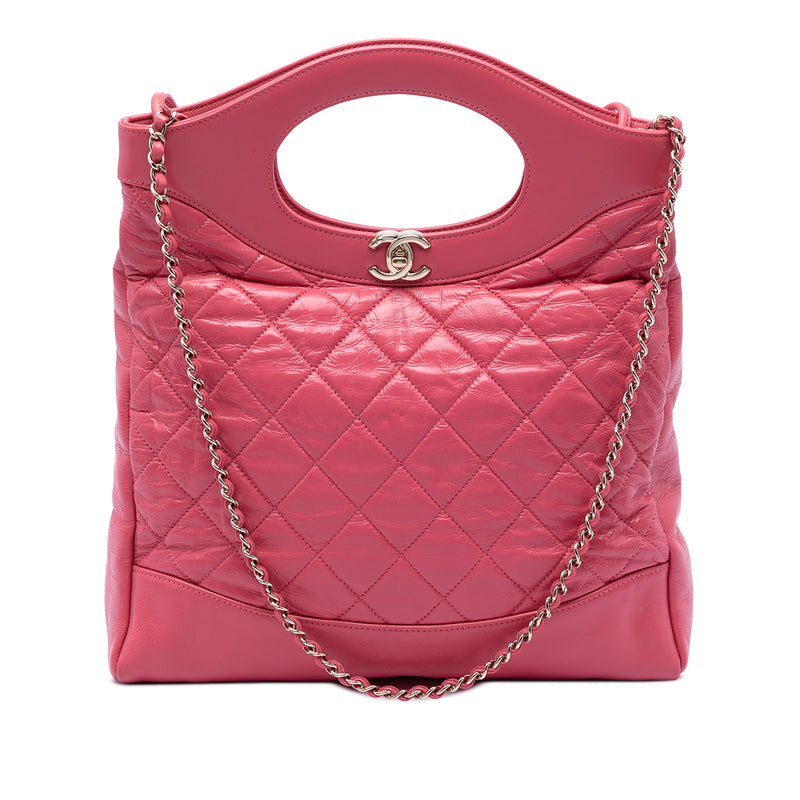 Small Quilted Shiny Aged Calfskin 31 Shopping Bag