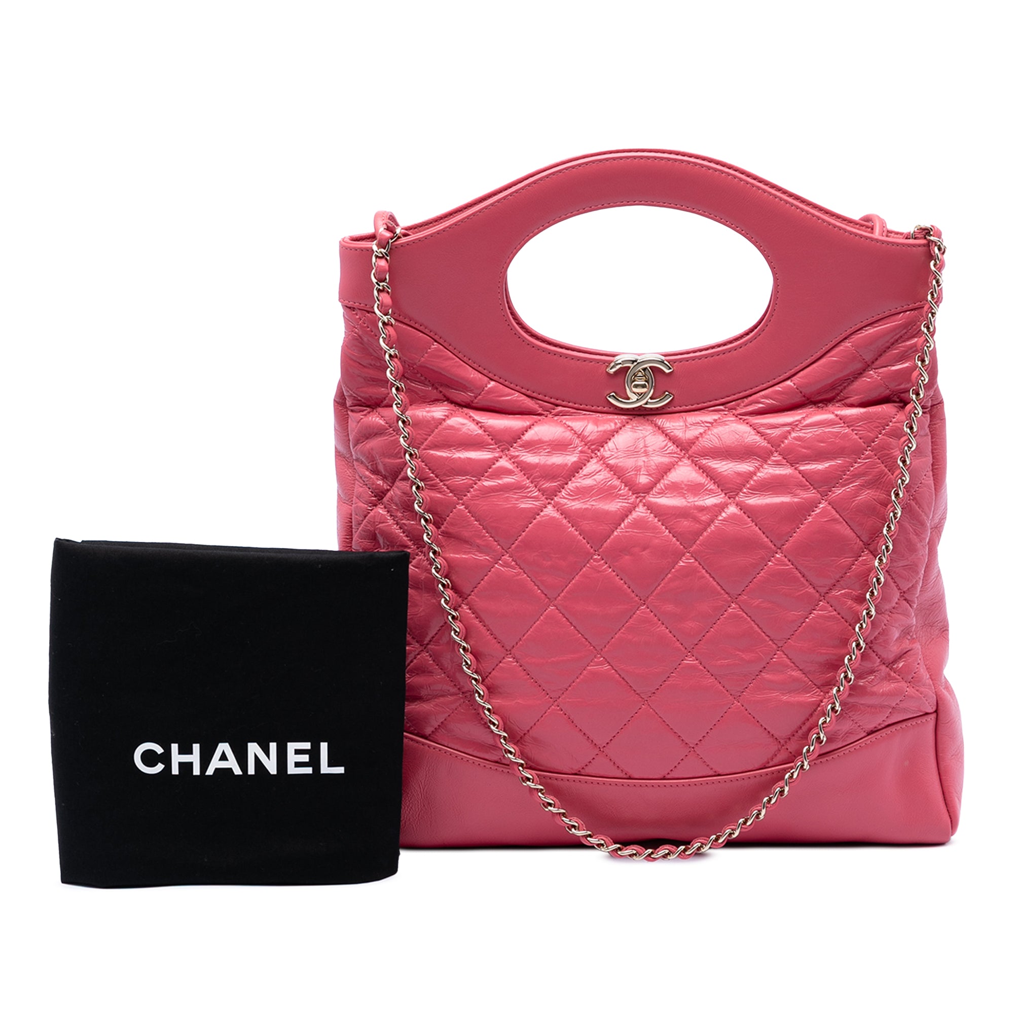Small Quilted Shiny Aged Calfskin 31 Shopping Bag - Image 6