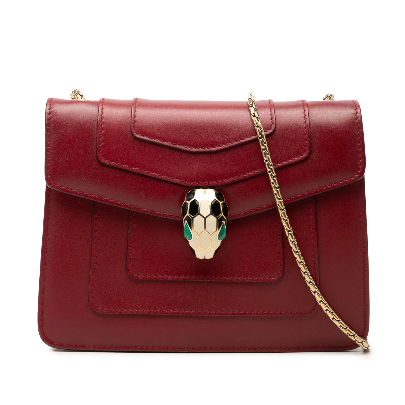 Small Leather Square Serpenti Forever Chain Crossbody - Image 1