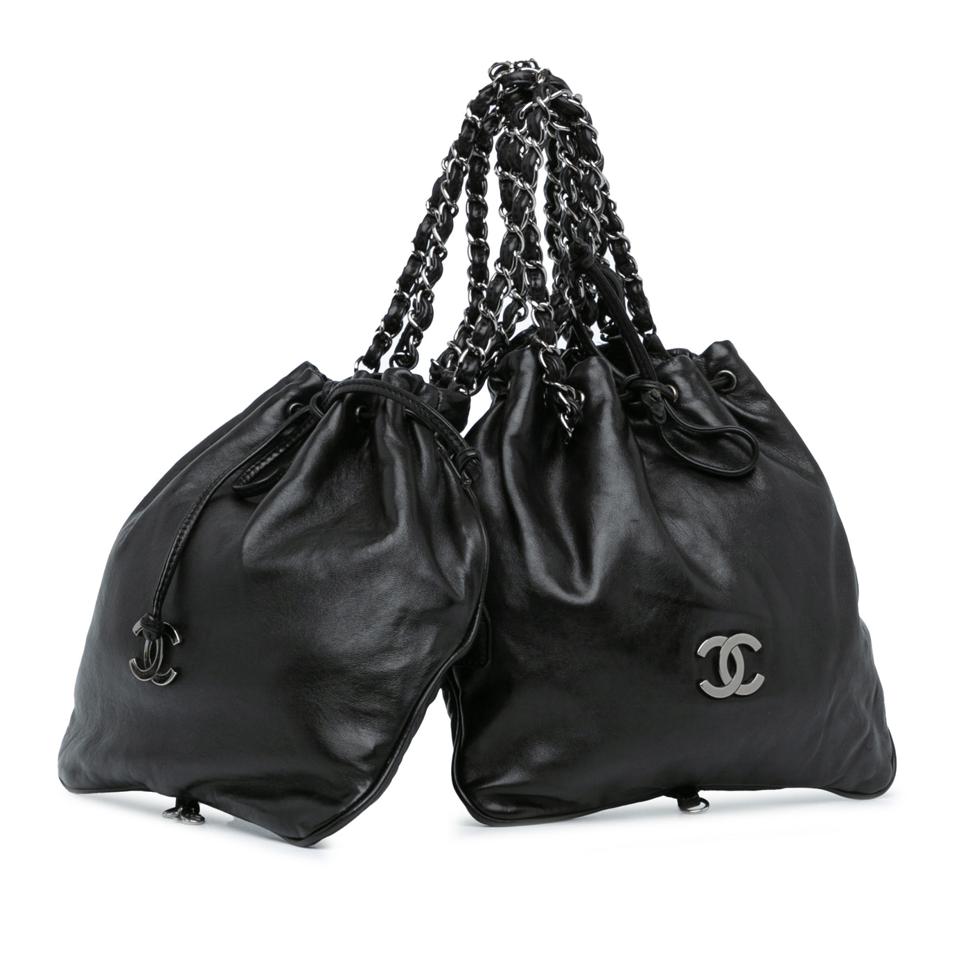 CC Calfskin Dual Twin Chain Handbag - Image 1