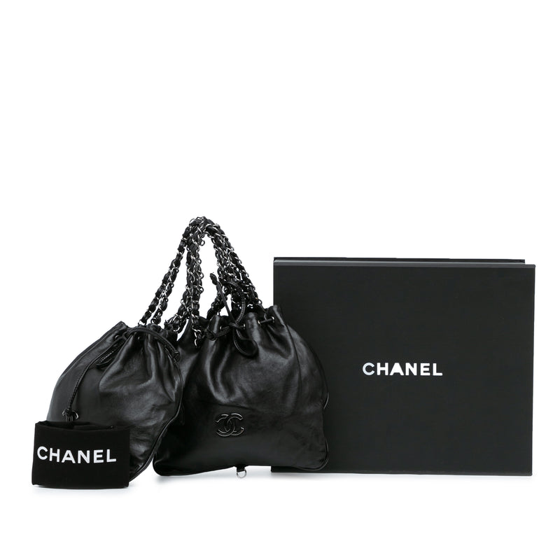 CC Calfskin Dual Twin Chain Handbag - Image 10