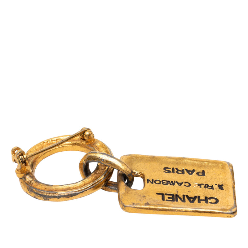 Gold Plated Rue Cambon Tag Brooch - Image 3