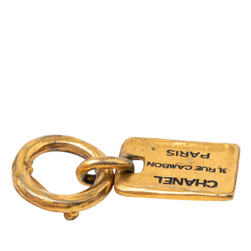 Gold Plated Rue Cambon Tag Brooch - Image 4