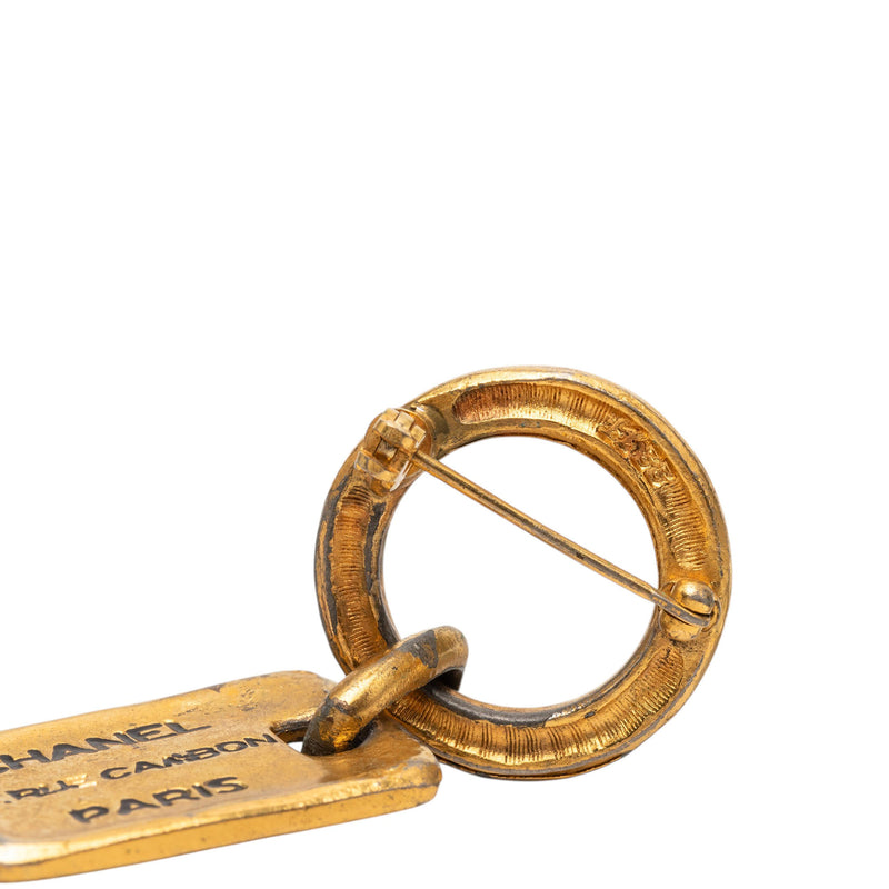 Gold Plated Rue Cambon Tag Brooch - Image 5