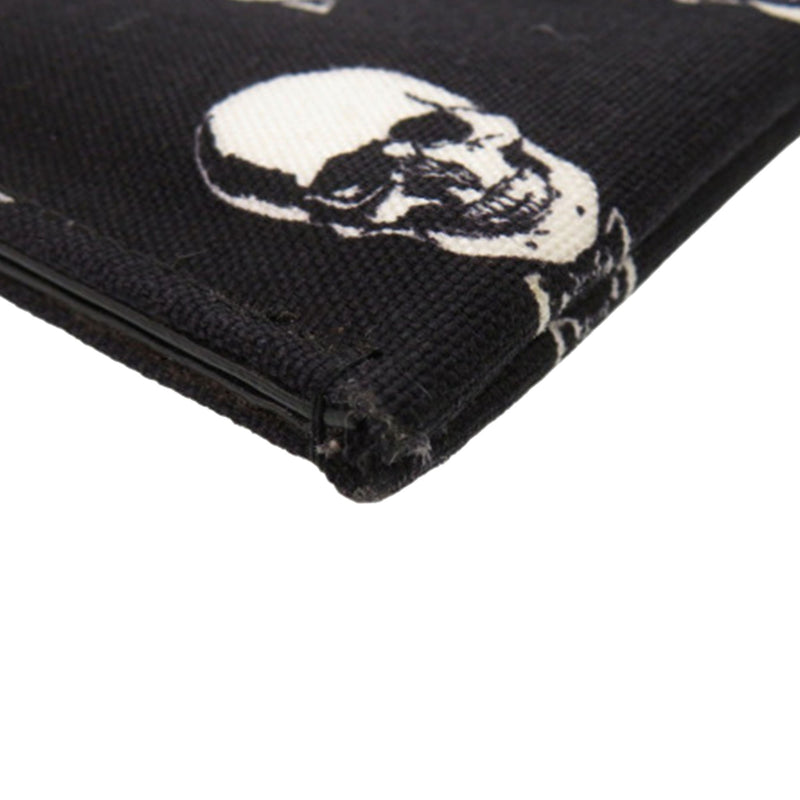 Canvas Skull Print Zip Clutch - Image 7