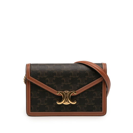 Triomphe Coated Canvas Margo Wallet on Chain - Image 1