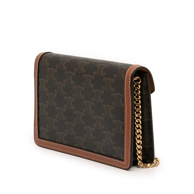 Triomphe Coated Canvas Margo Wallet on Chain - Image 2