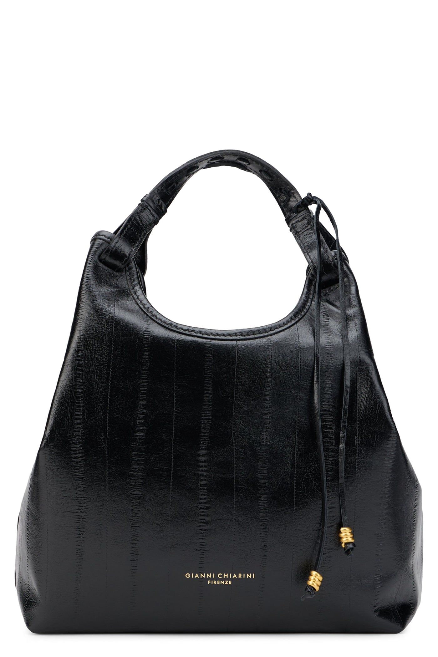 Gianni Chiarini Quilted Calfskin Shoulder Bag — Black