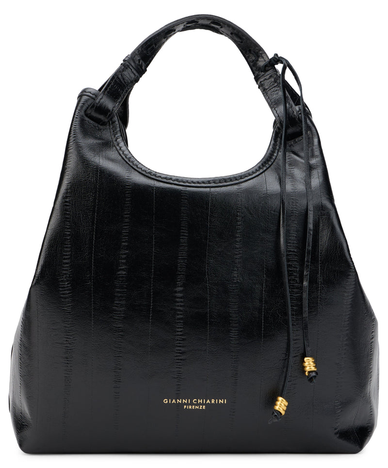 Gianni Chiarini Quilted Calfskin Shoulder Bag — Black