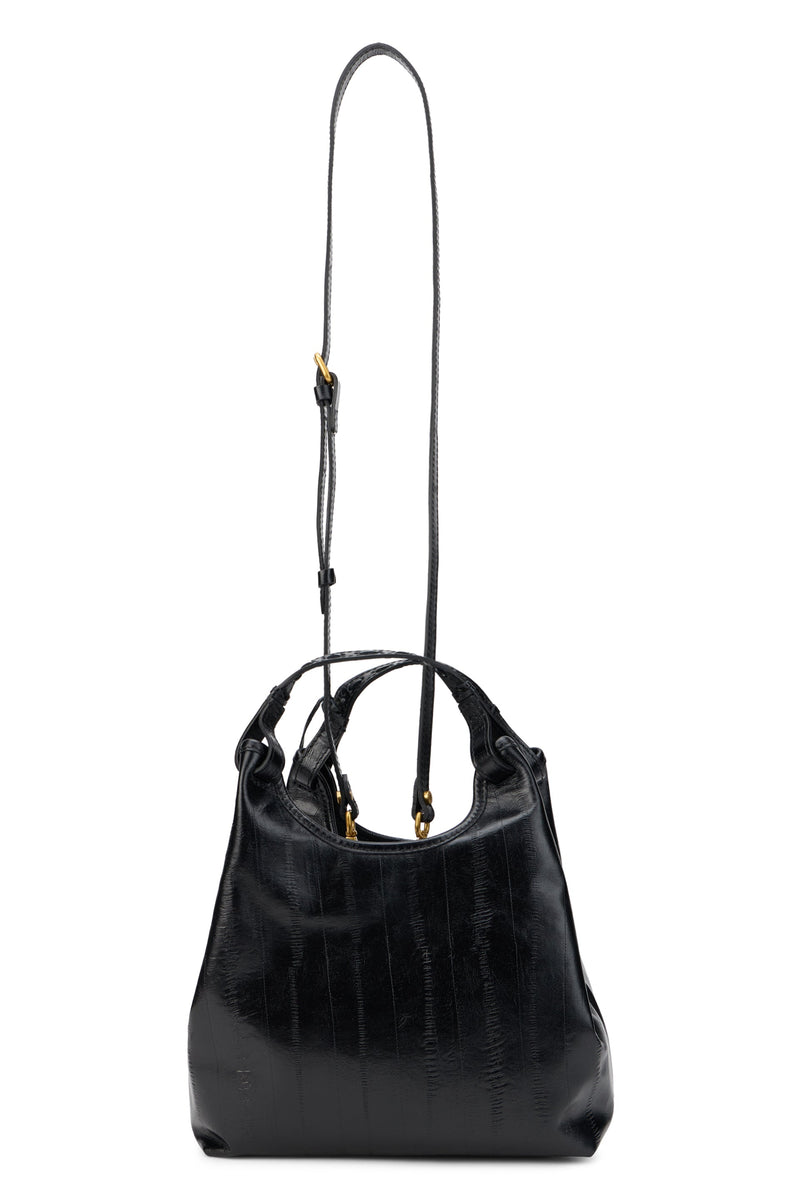 Gianni Chiarini Quilted Calfskin Shoulder Bag — Black