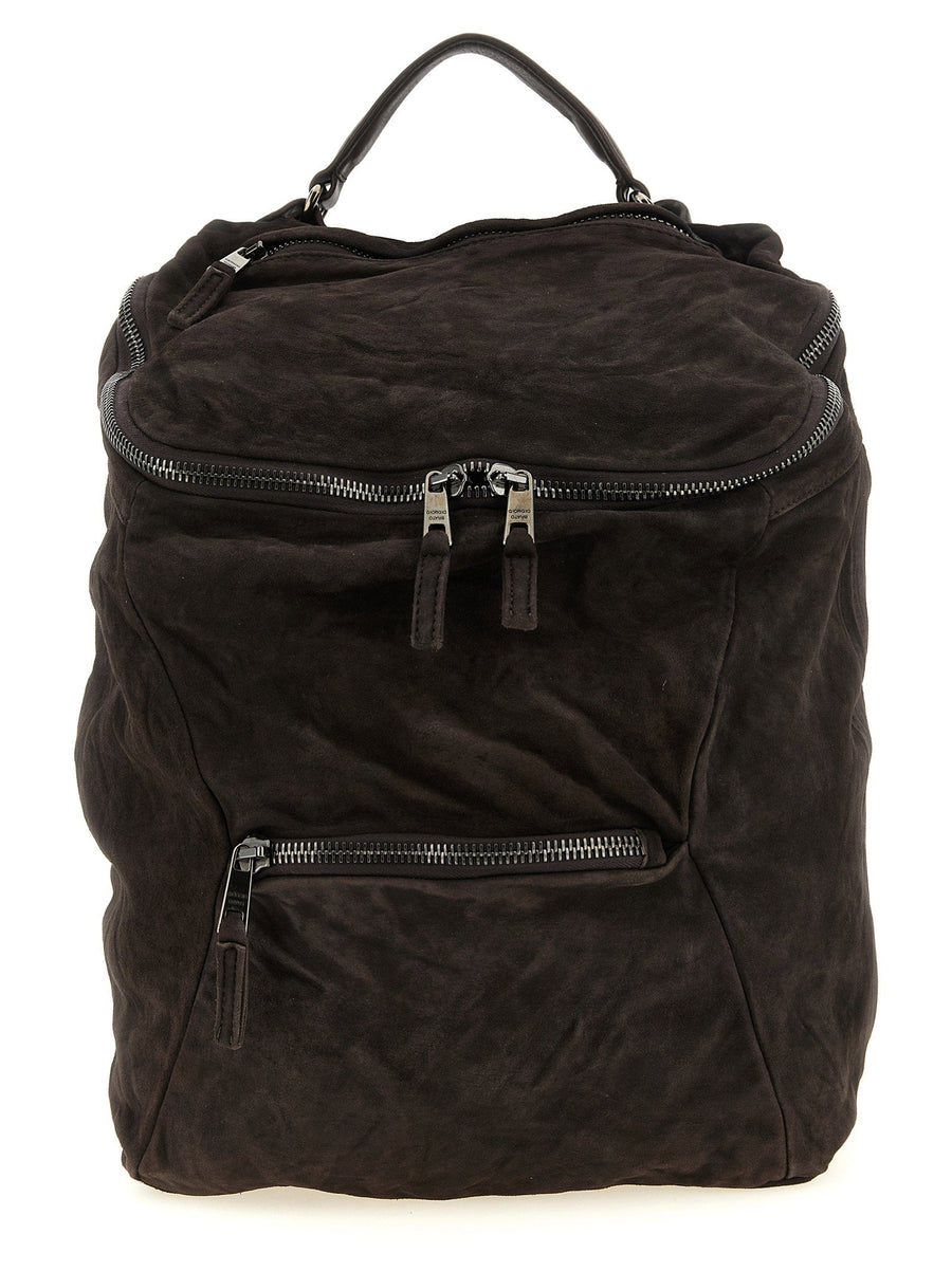 Giorgio Brato Vegetable-Tanned Lambskin Backpack — Brown Vegetable Tanned