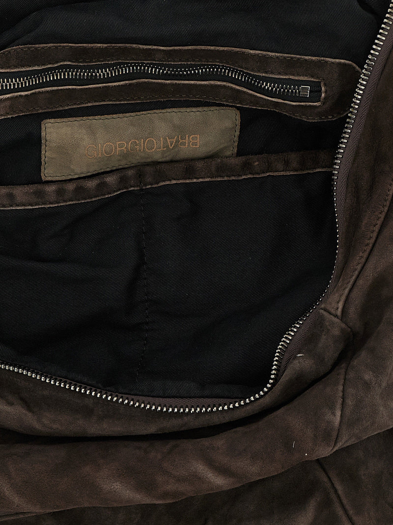 Giorgio Brato Vegetable-Tanned Lambskin Backpack — Brown Vegetable Tanned
