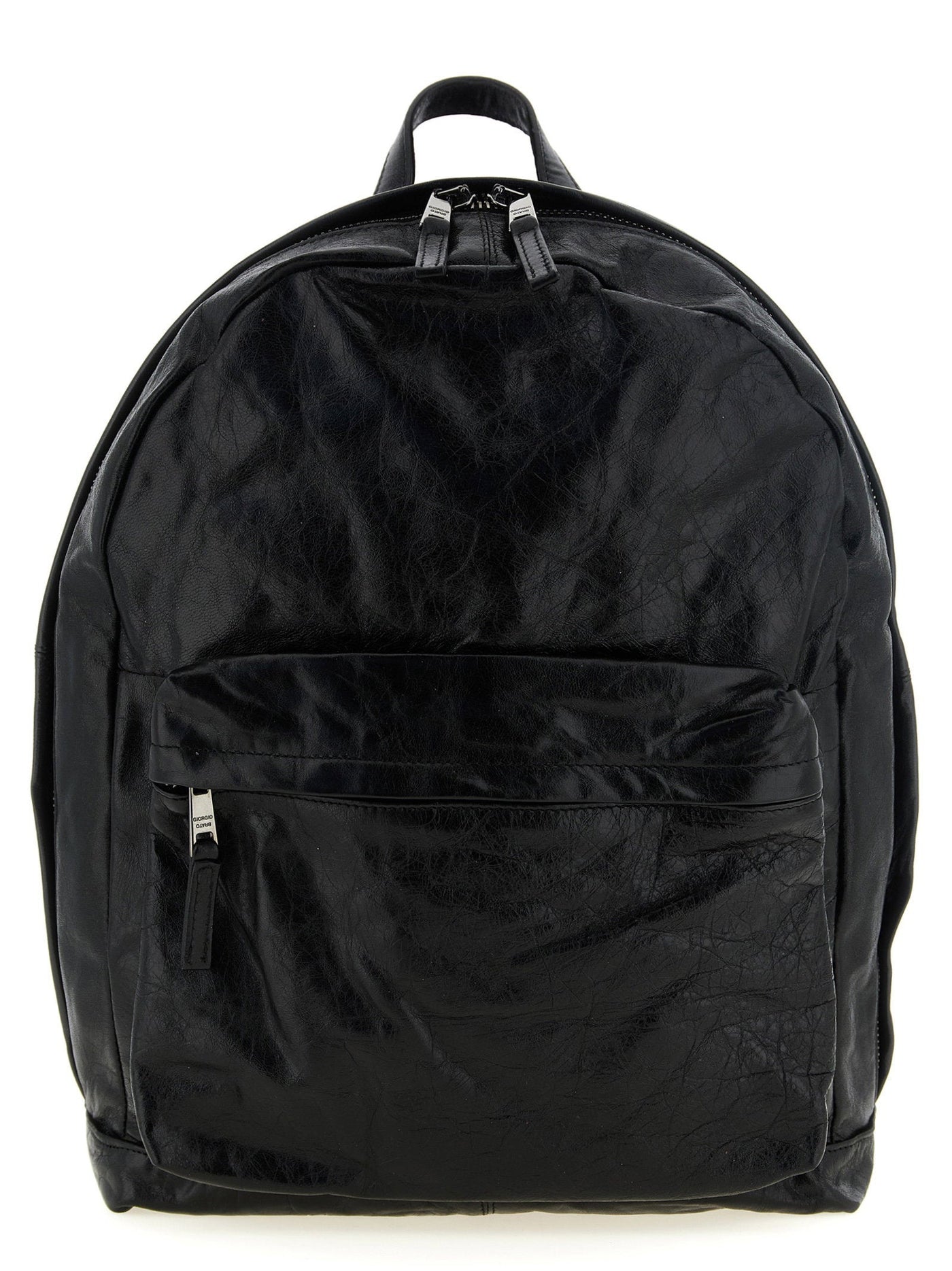Giorgio Brato Crumpled Lambskin Backpack — Black
