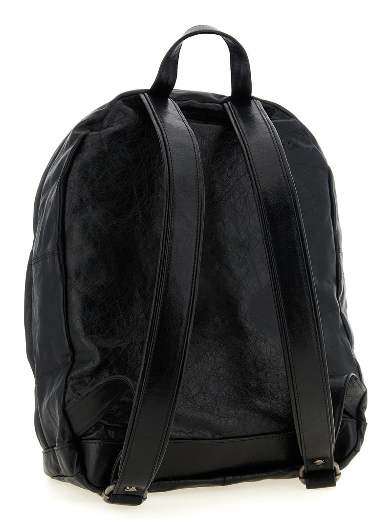 Giorgio Brato Crumpled Lambskin Backpack — Black