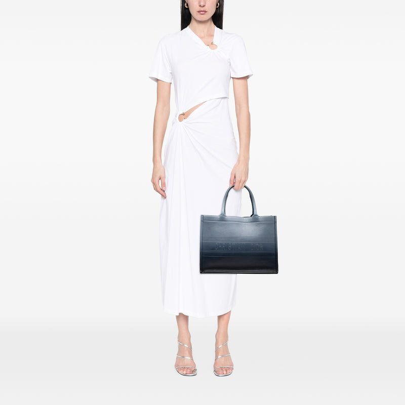 Medium Ombre Embossed Leather Book Tote - Image 7