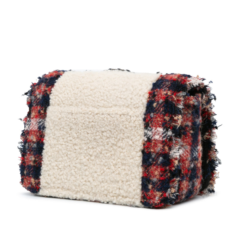 CC Tweed and Shearling Single Flap - Image 2