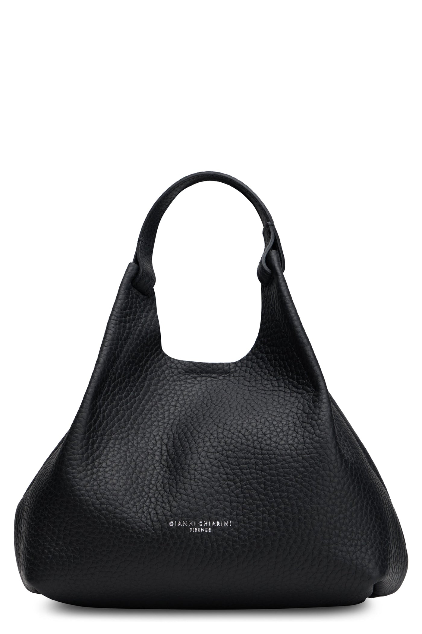 Gianni Chiarini Pebbled Calfskin Hobo Bag — Black