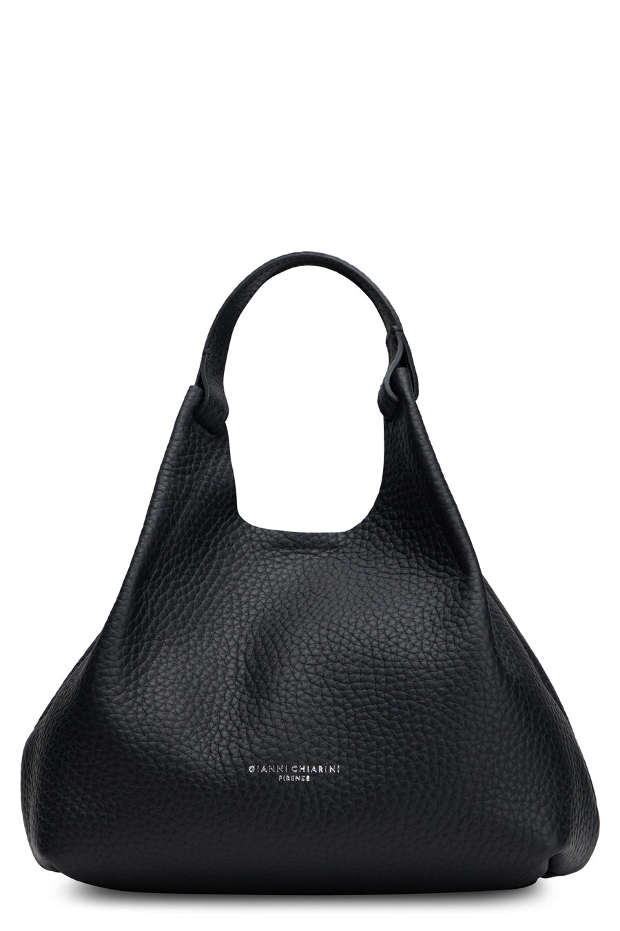 Gianni Chiarini Pebbled Calfskin Hobo Bag — Black