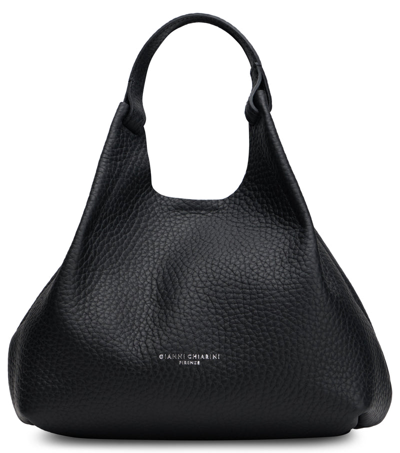 Gianni Chiarini Pebbled Calfskin Hobo Bag — Black