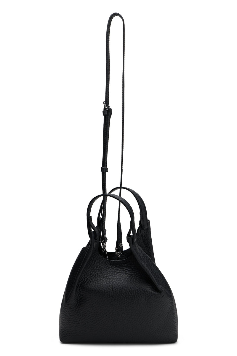 Gianni Chiarini Pebbled Calfskin Hobo Bag — Black