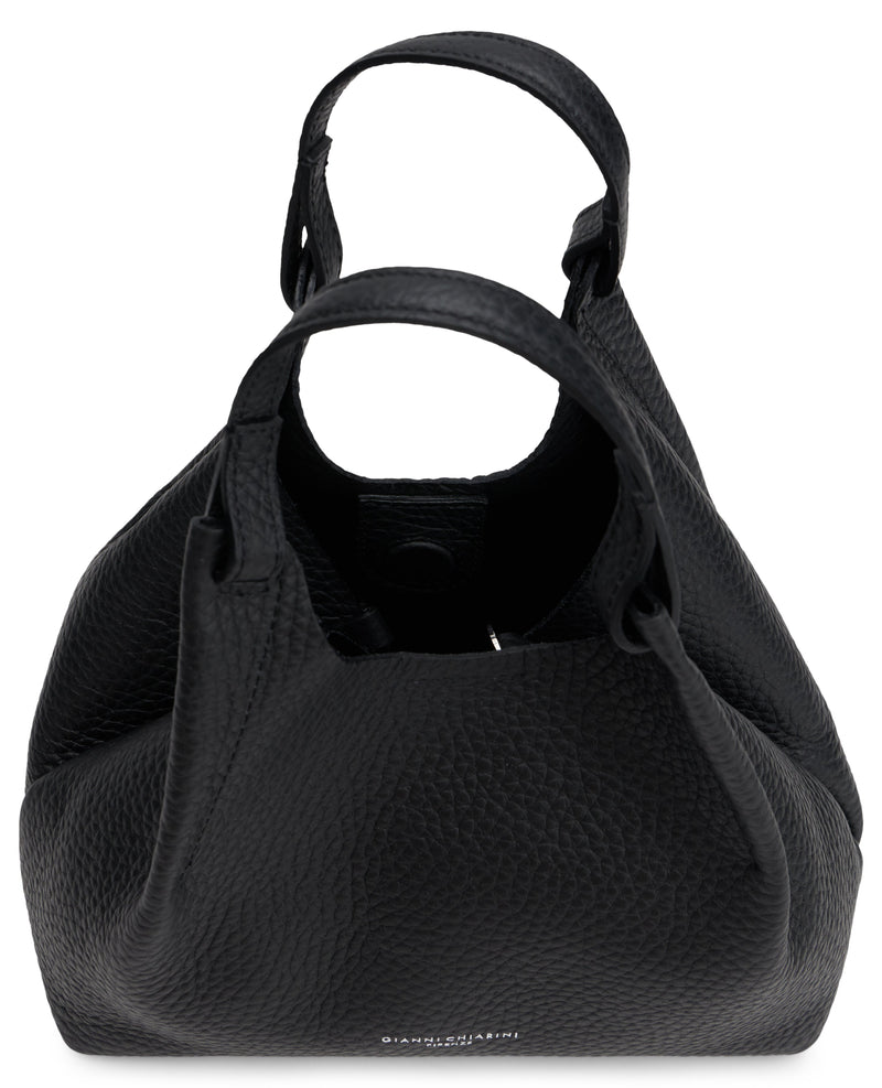 Gianni Chiarini Pebbled Calfskin Hobo Bag — Black