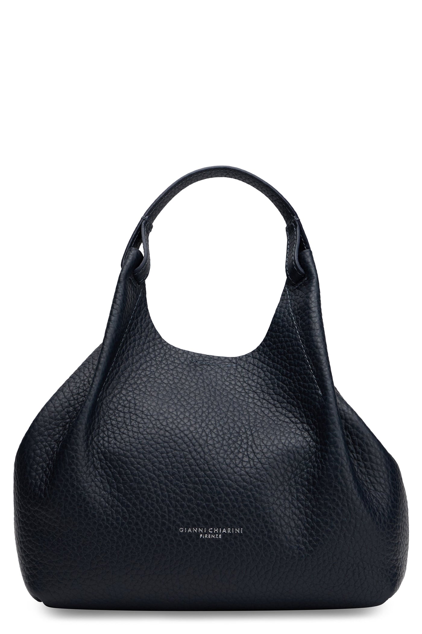 Gianni Chiarini Pebbled Calfskin Hobo Bag — Black