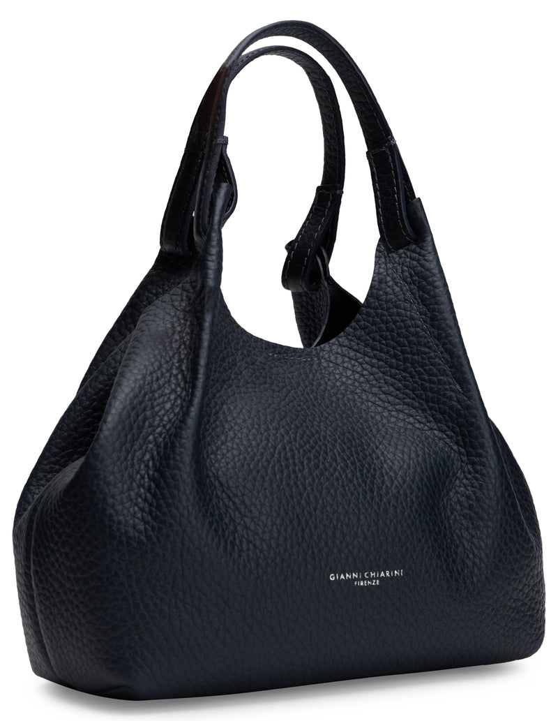 Gianni Chiarini Pebbled Calfskin Hobo Bag — Black