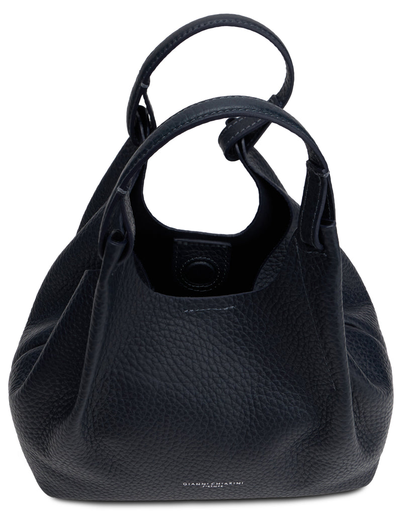 Gianni Chiarini Pebbled Calfskin Hobo Bag — Black