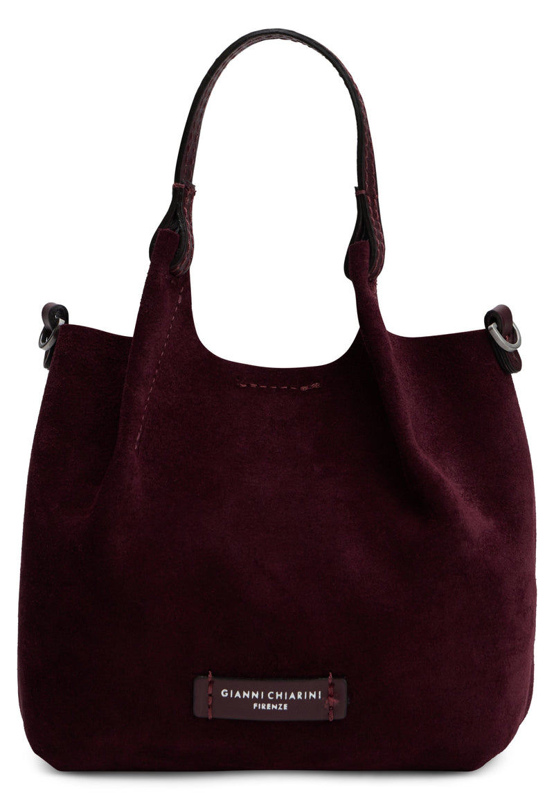 Gianni Chiarini Calfskin Shoulder Bag — Burgundy