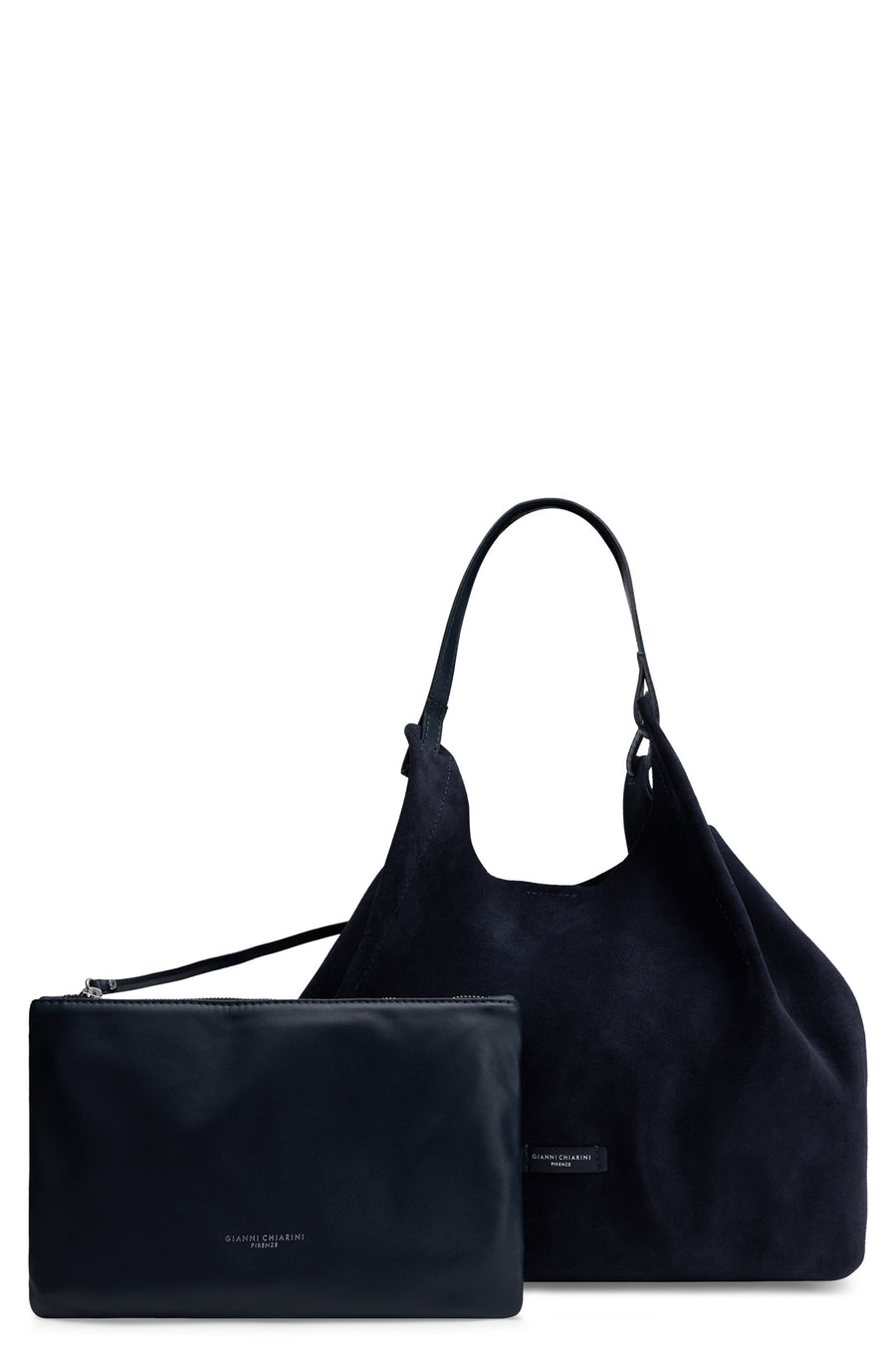 Gianni Chiarini Calfskin Shoulder Bag — Navy