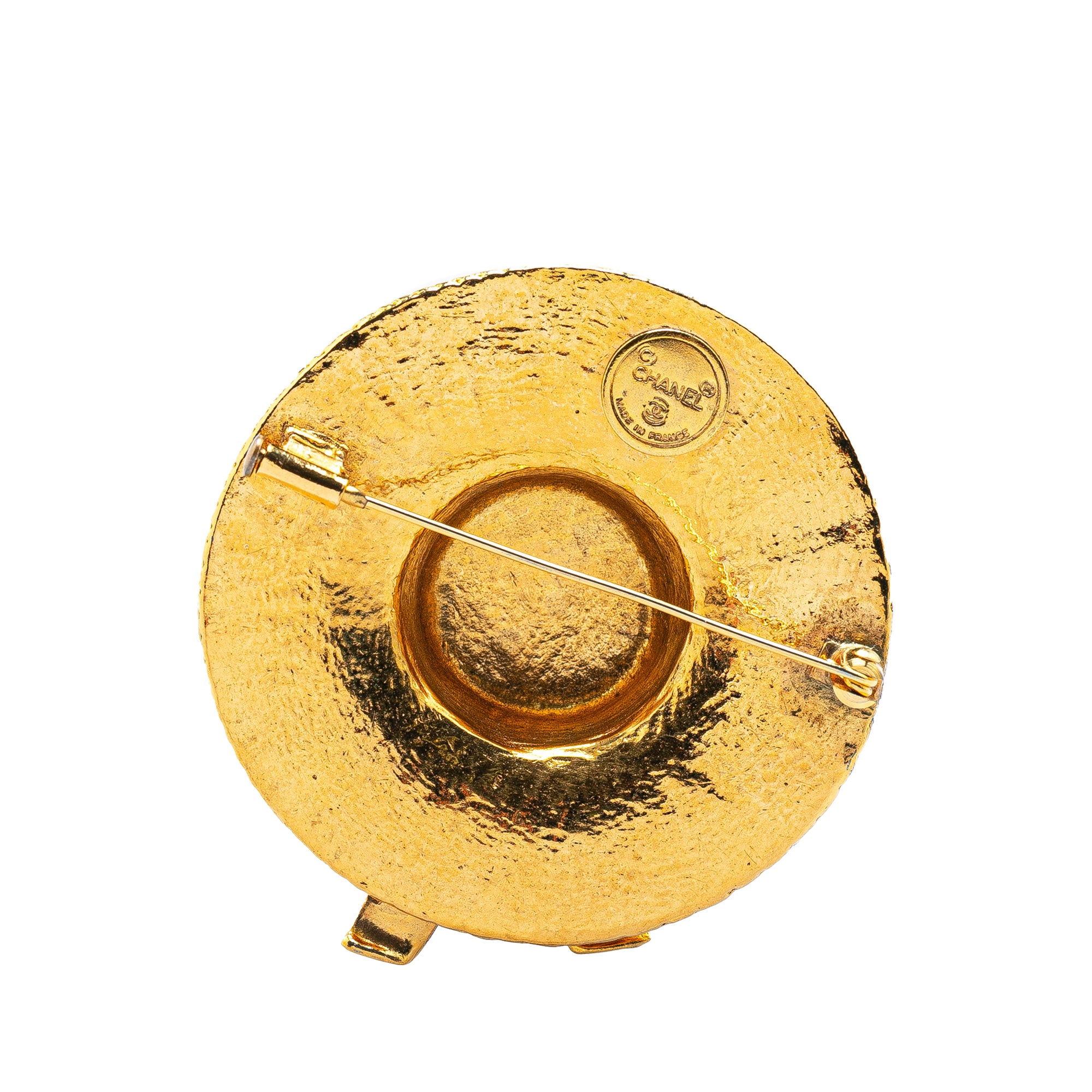 Gold Plated Straw Hat Brooch - Image 2