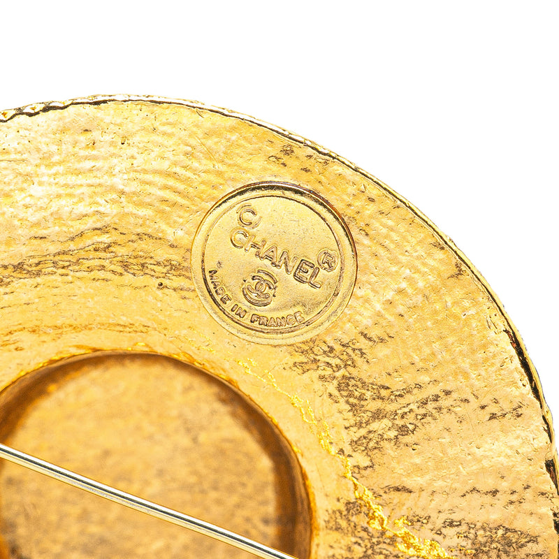 Gold Plated Straw Hat Brooch - Image 4