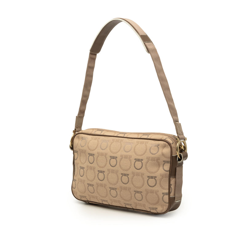 Gancini Canvas Shoulder Bag - Image 2