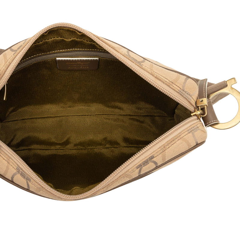 Gancini Canvas Shoulder Bag - Image 4