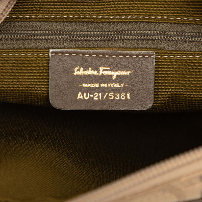 Gancini Canvas Shoulder Bag - Image 5