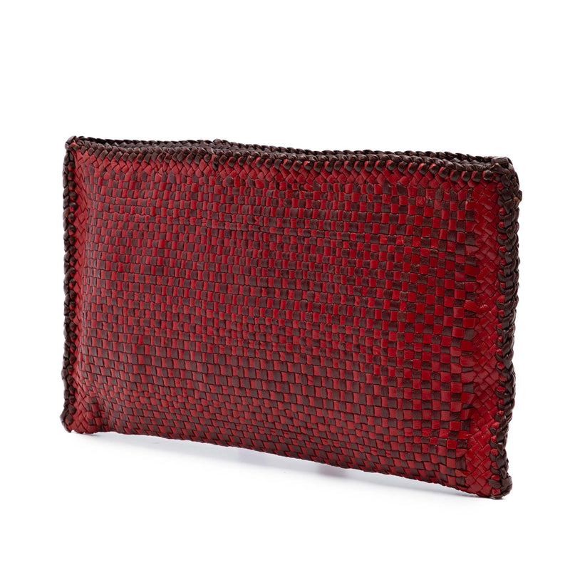 Woven Goatskin Madras Zip Clutch - Image 2