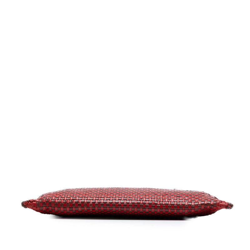 Woven Goatskin Madras Zip Clutch - Image 3
