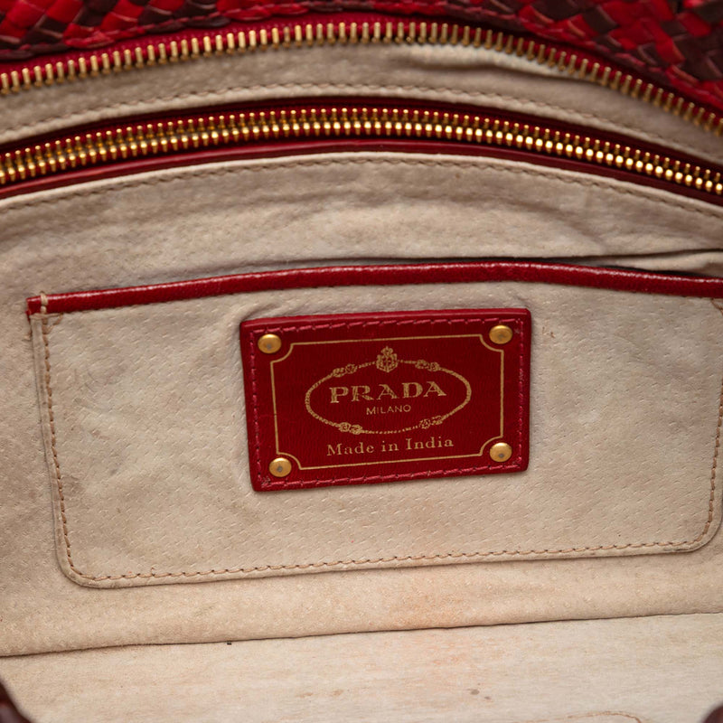 Woven Goatskin Madras Zip Clutch - Image 4