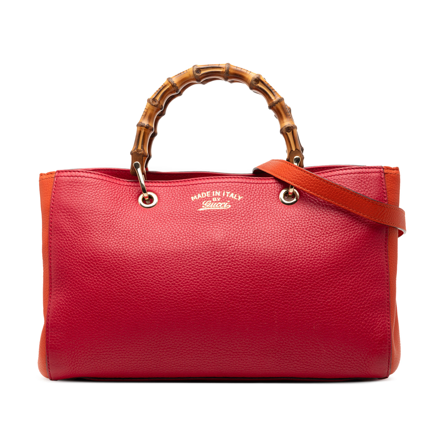 Medium Bicolor Calfskin Bamboo Shopper Satchel - Image 1
