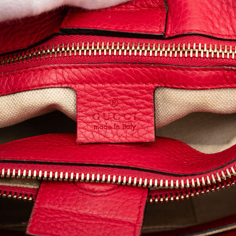 Medium Bicolor Calfskin Bamboo Shopper Satchel - Image 6