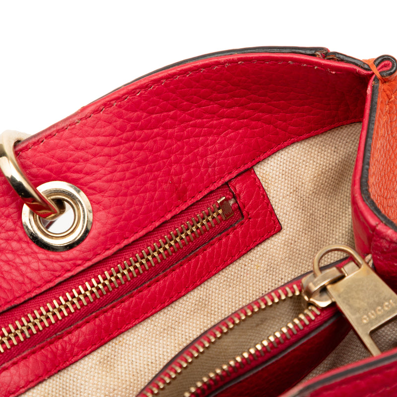 Medium Bicolor Calfskin Bamboo Shopper Satchel - Image 8