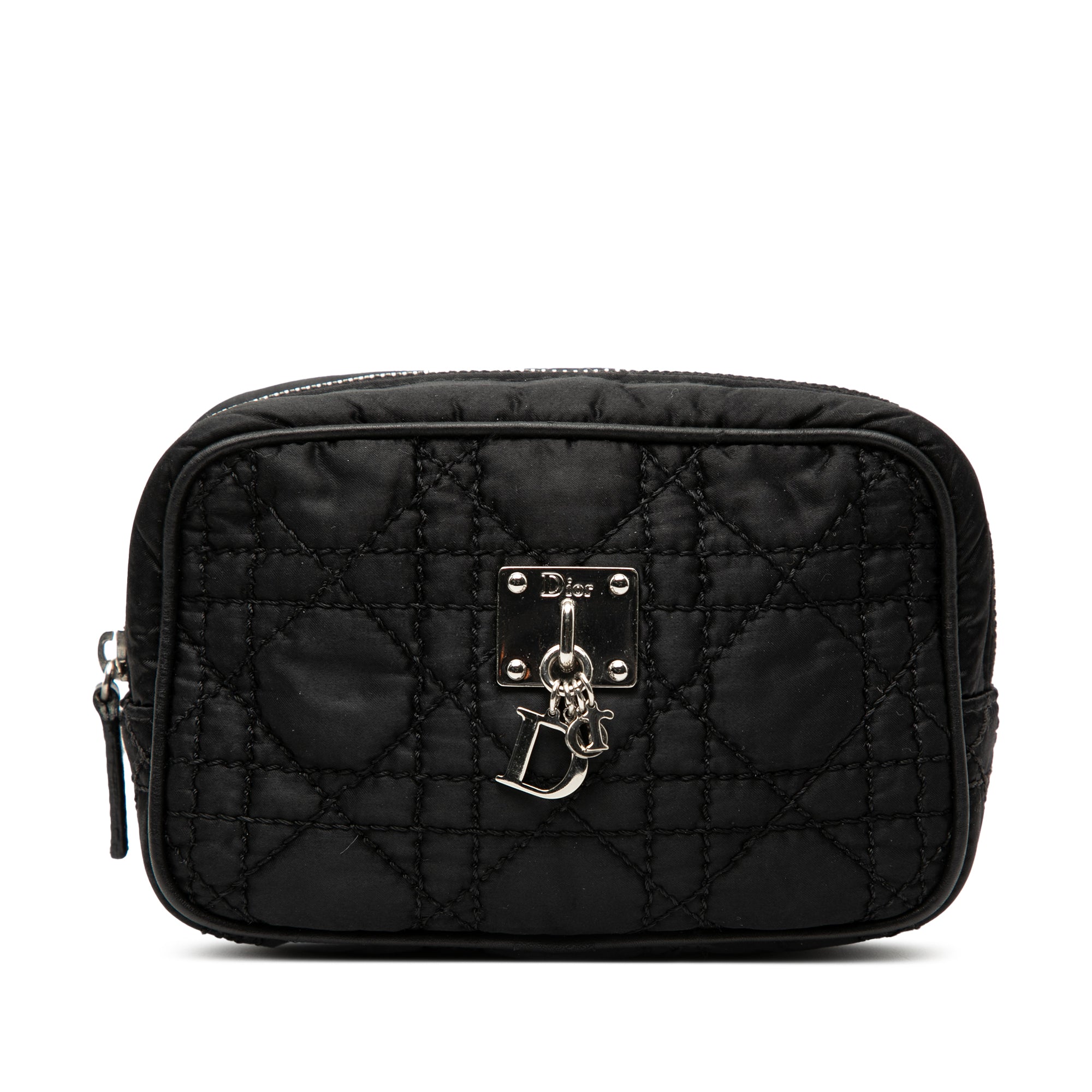 Nylon Cannage Charm Trousse Cosmetic Bag - Image 1