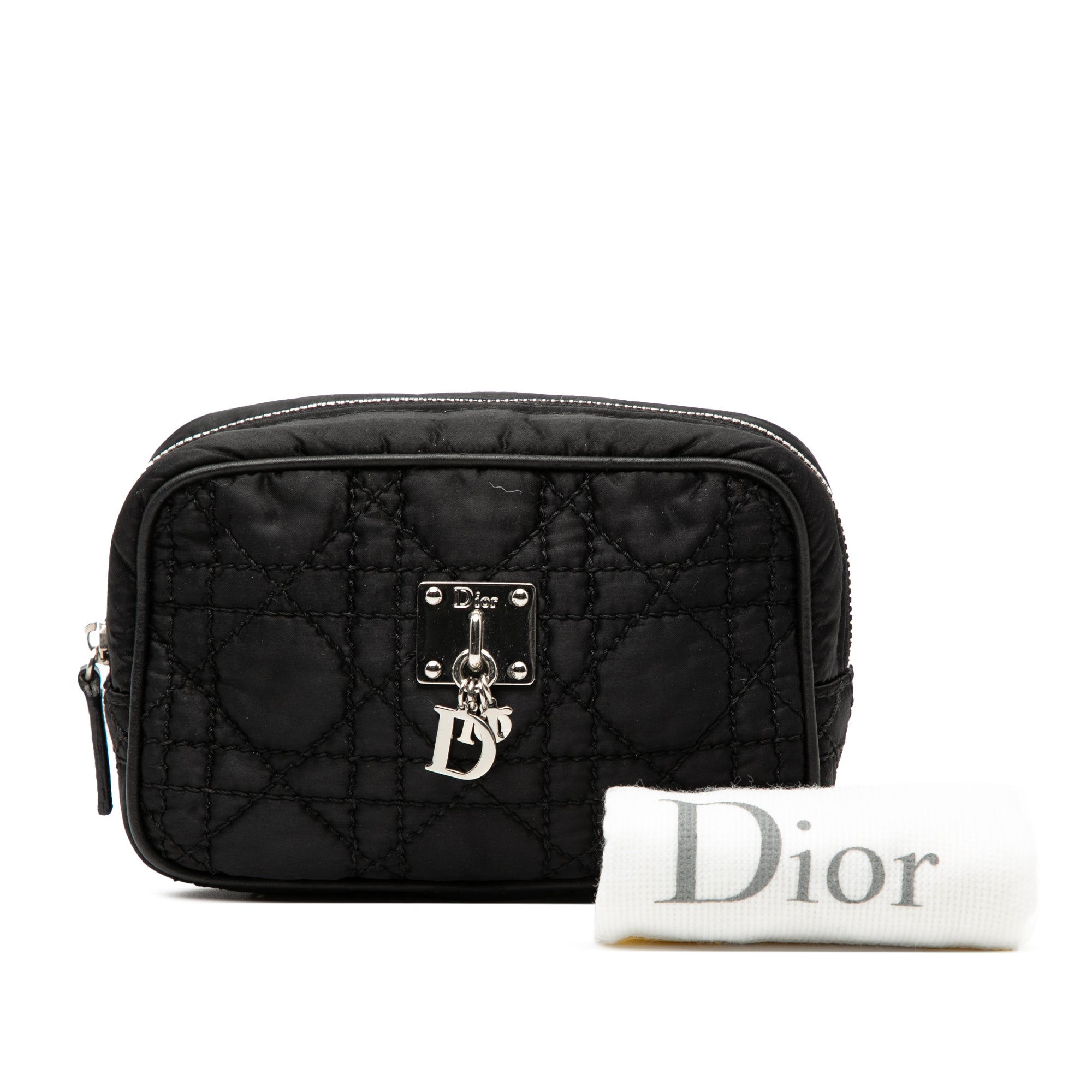 Nylon Cannage Charm Trousse Cosmetic Bag - Image 8